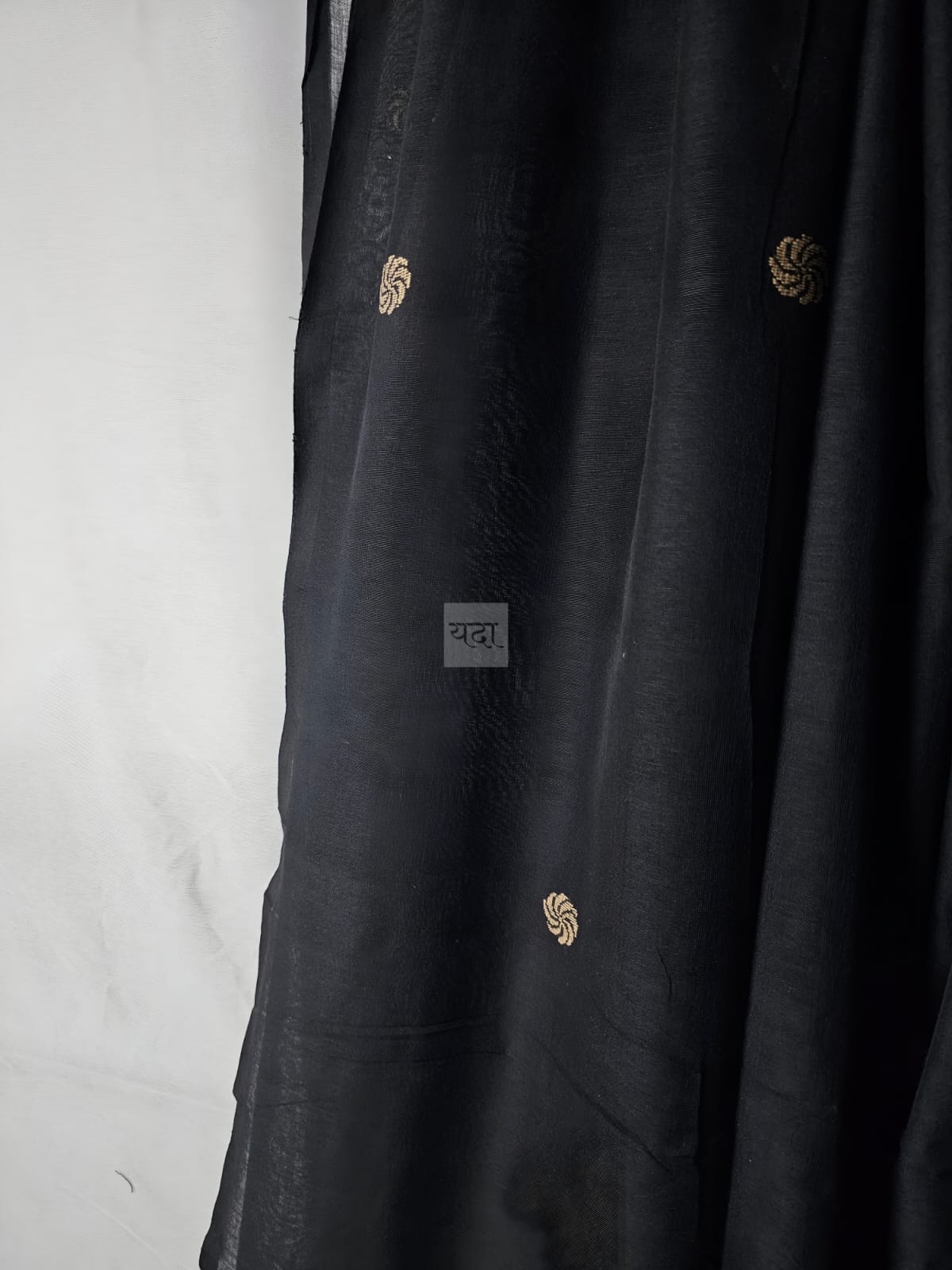 Handwoven Tangail Pure Cotton Saree in Black – Classic & Elegant