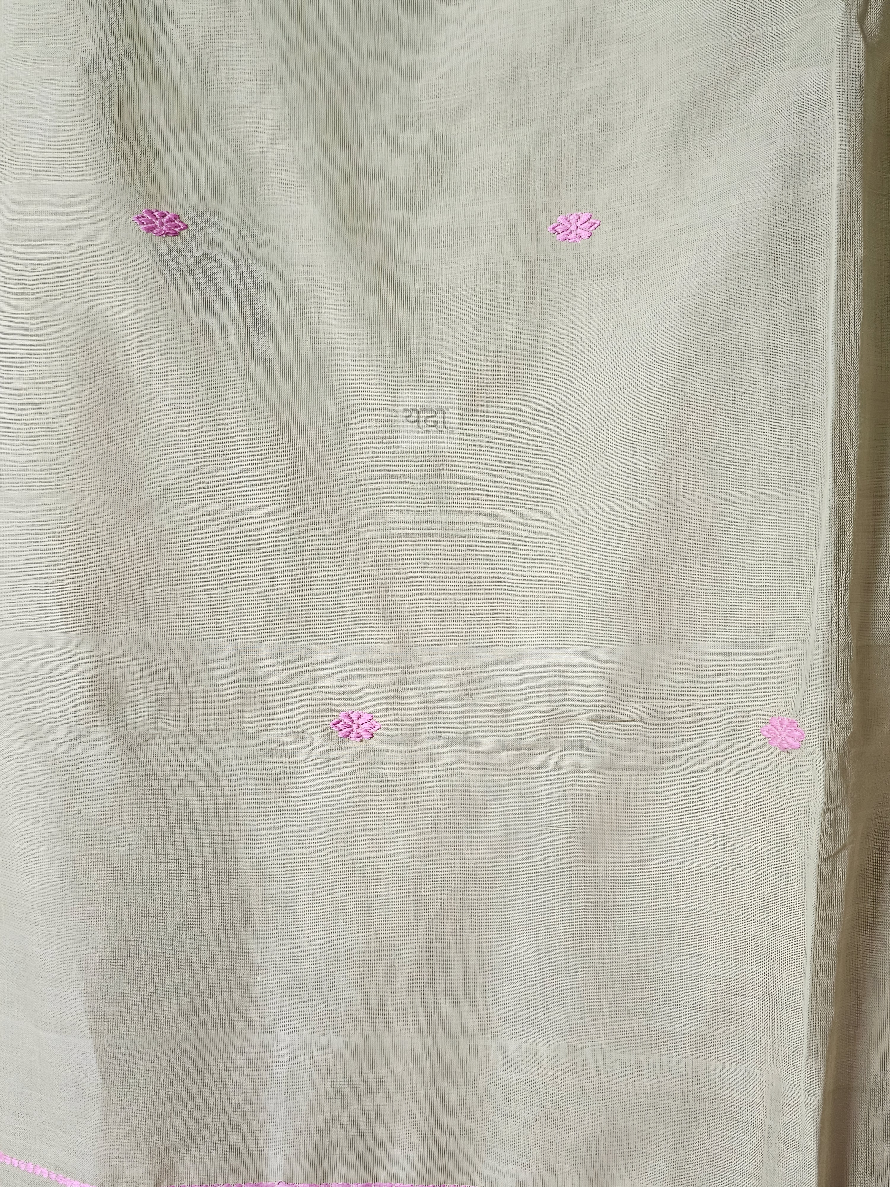 Elegant Bengal Cotton Saree – Green with Pink Design | Handwoven Beauty