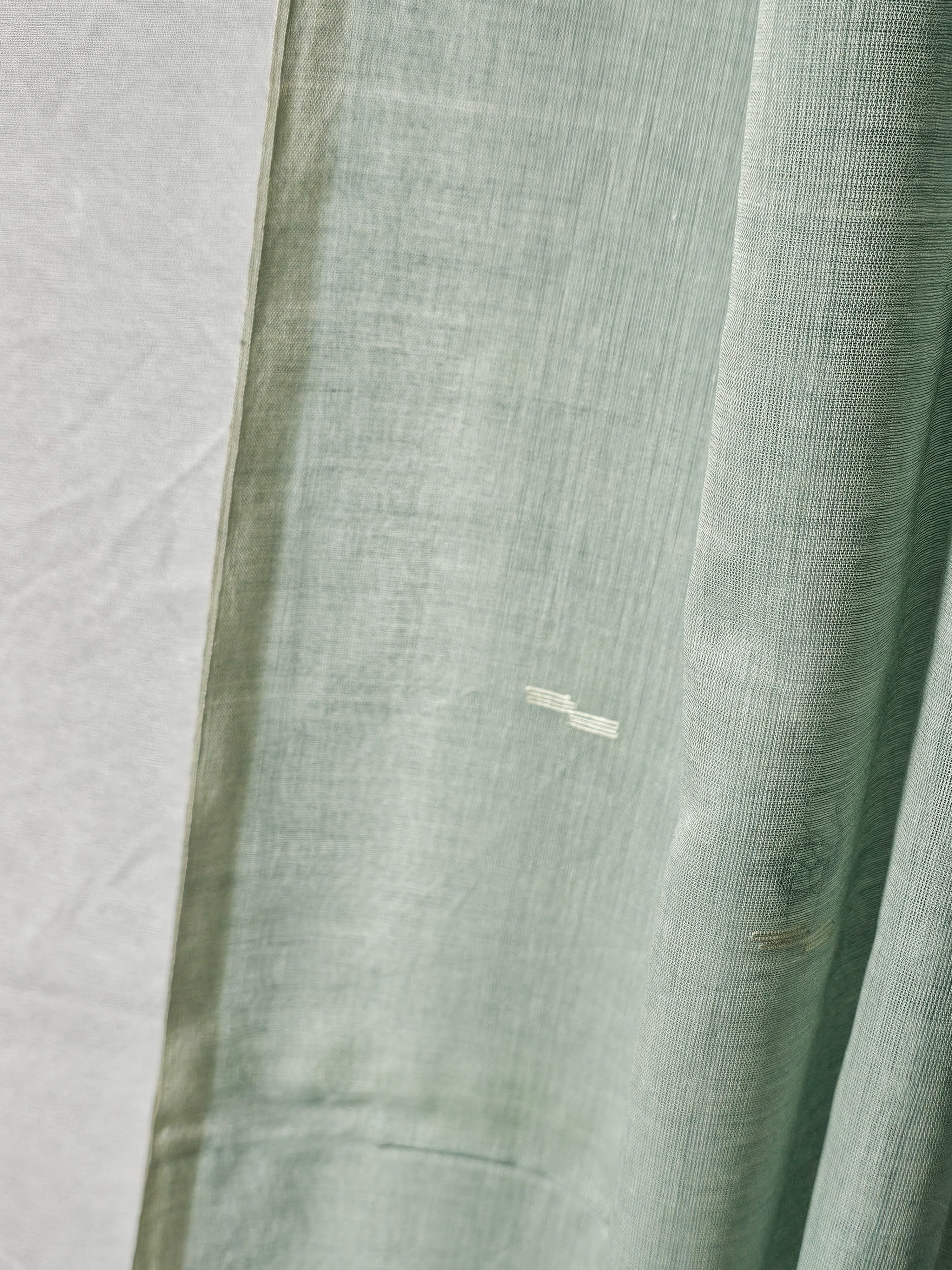 Handwoven Pastel Blue Shantipuri Pure Cotton Saree