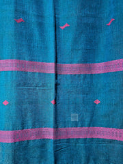 Handwoven Vibrant-Red Tangail Pure Cotton Saree with Jamdani Detailing – Timeless Elegance