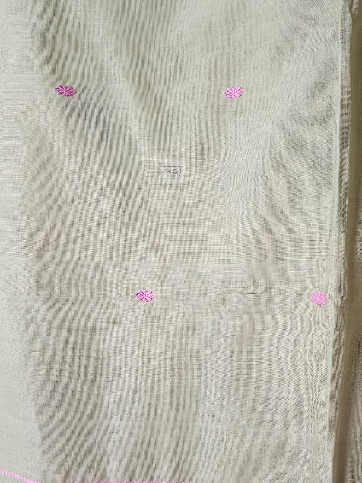 Handwoven Soft-Beige Tangail Pure Cotton Saree – Classic & Lightweight