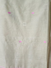 Handwoven Soft-Beige Tangail Pure Cotton Saree – Classic & Lightweight