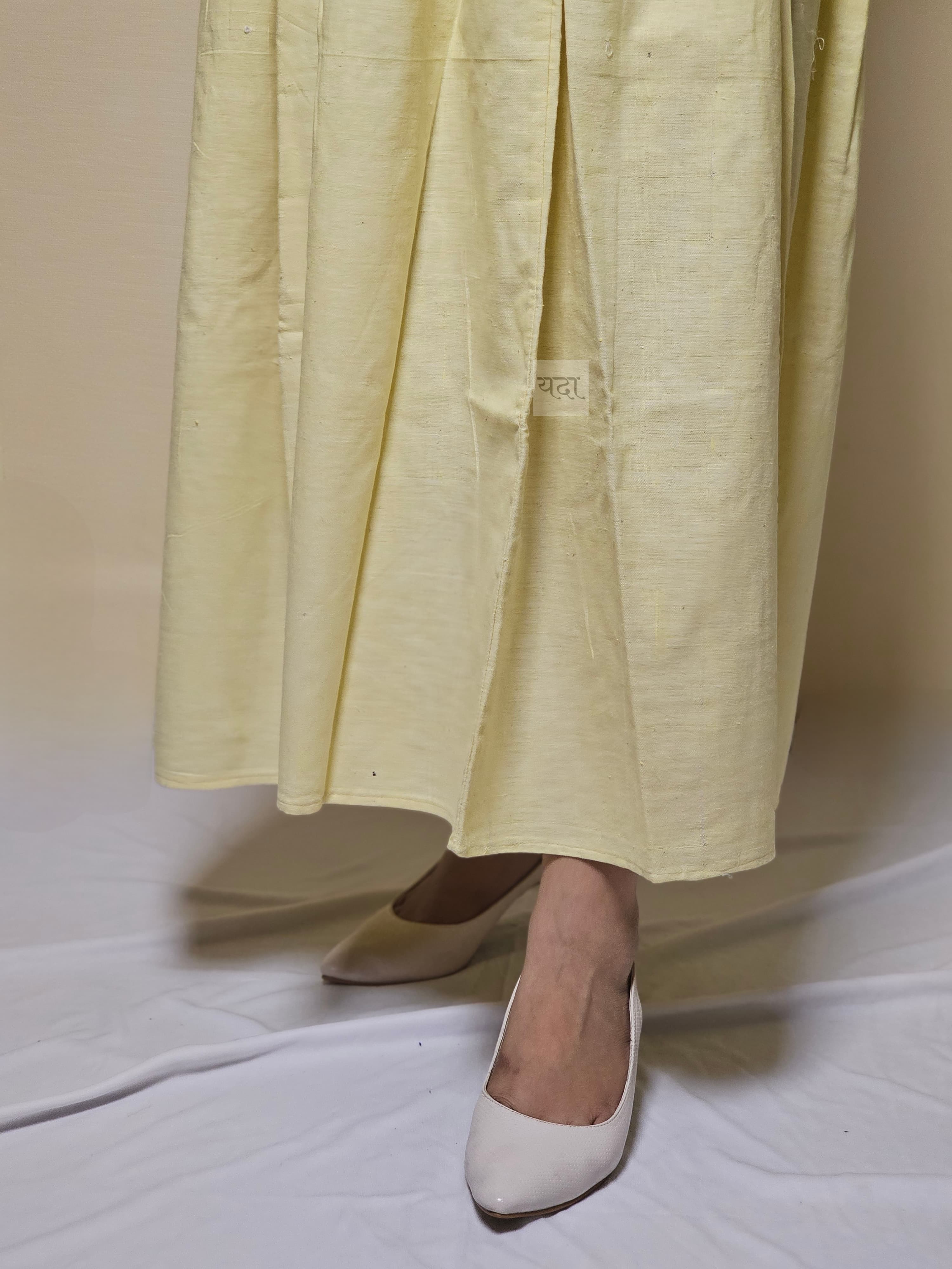 Stylish Yellow Cotton Skirt – Lightweight & Comfortable for All-Day Wear