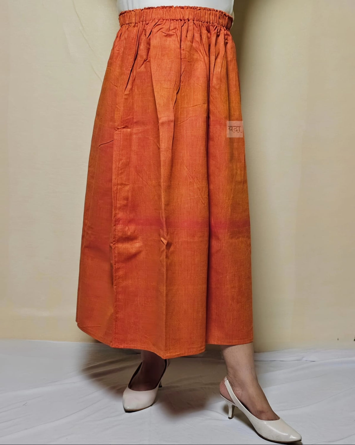 Stylish Orange Cotton Skirt – Comfortable & Trendy for All Occasions