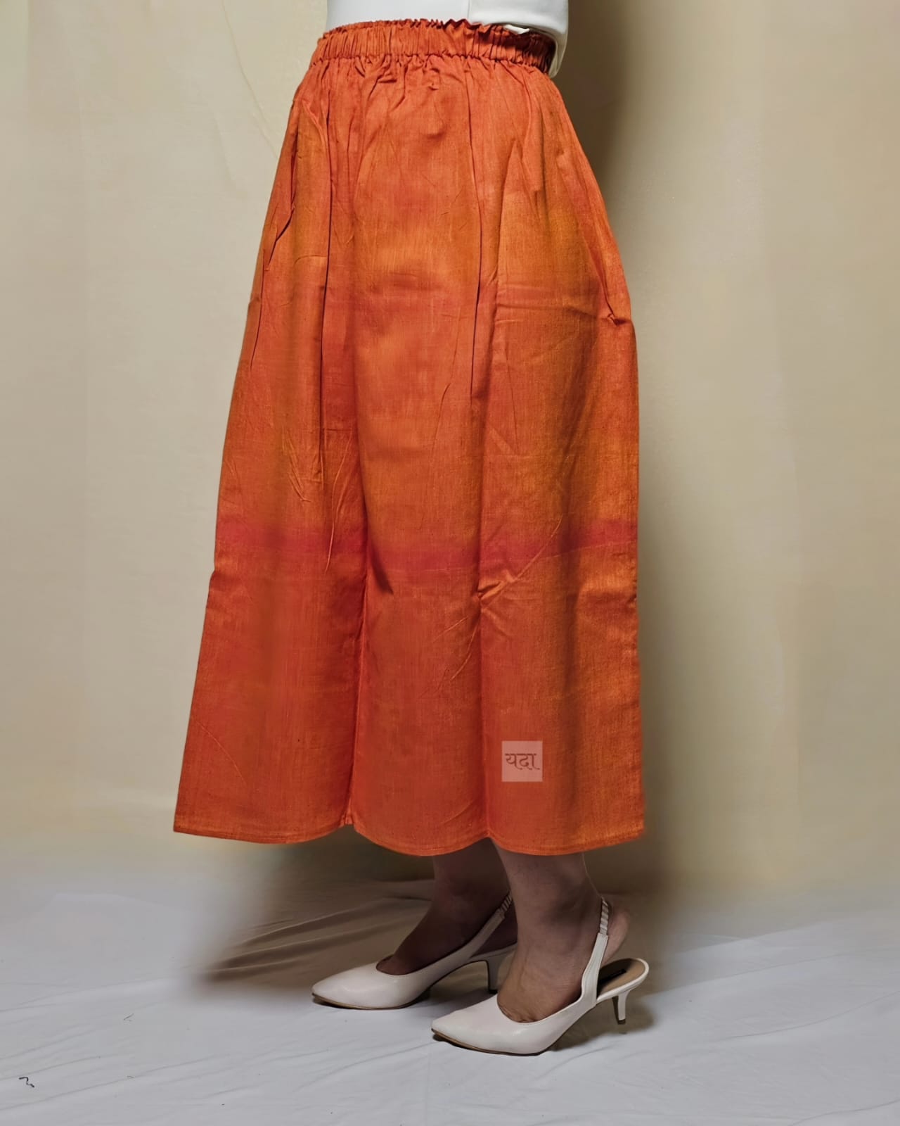 Stylish Orange Cotton Skirt – Comfortable & Trendy for All Occasions