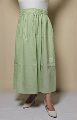 Stylish Green Cotton Skirt – Comfortable & Trendy Parrot Green Skirt